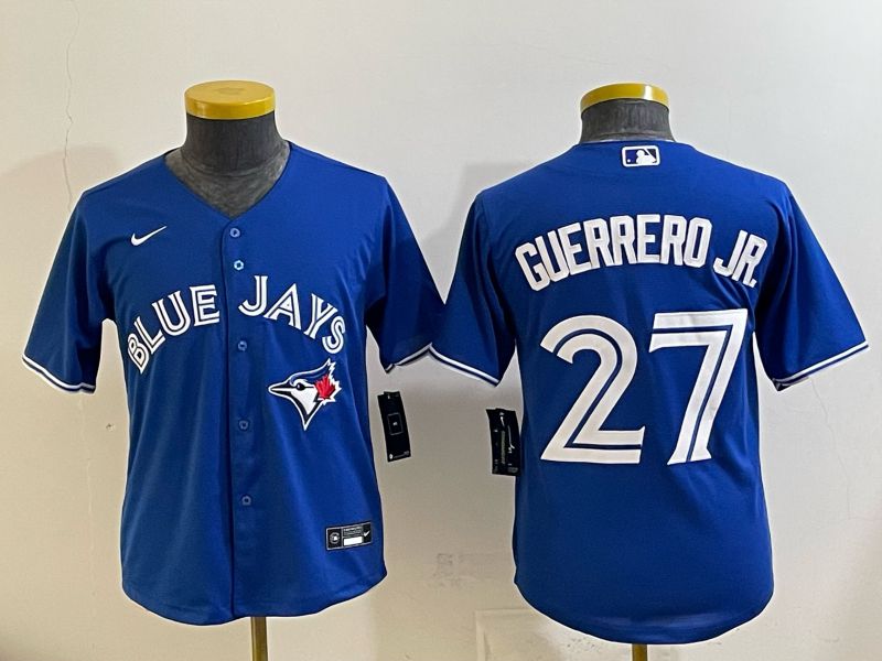 Youth 2025 Toronto Blue Jays #27 Guerrero jr blue Game Nike MLB Jersey style 01->youth mlb jersey->Youth Jersey